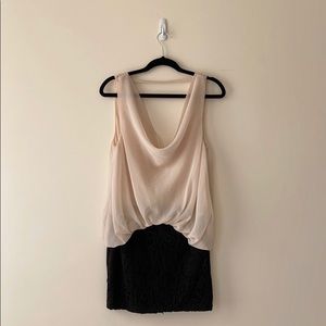 Nude black party mini dress